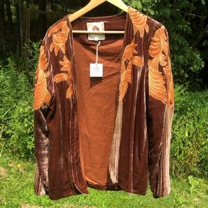 Chasing Unicorns Brown Velvet Jacket
